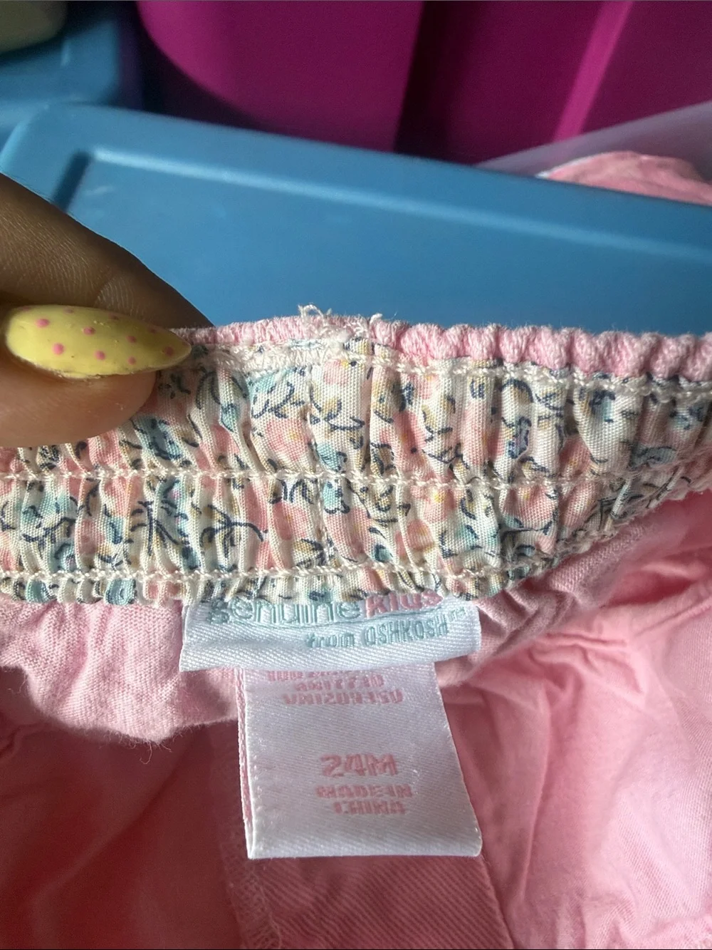 Girls Pink Denim Pocket Skirt with Elastic Waist